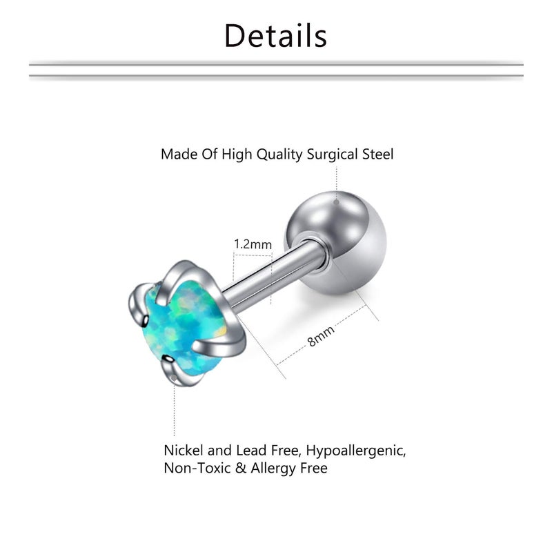 Mayhoop 16G Stainless Steel Cartilage Earring Studs & Hoops Set - Hypoallergenic Piercing Jewelry for Forward Helix, Rook, Daith, Conch - 8 Pieces with Replacement Balls - Image 2